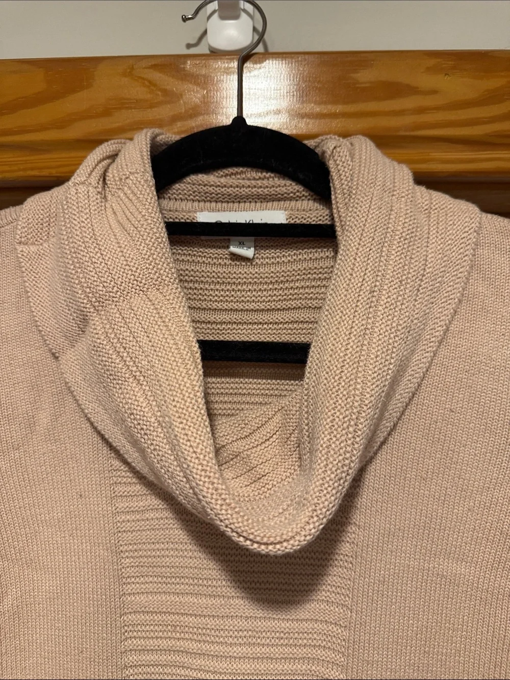 Calvin Klein Light Beige Cowl Neck Pullover Sweater